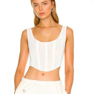 By Dyln Miller Corset Top in White XS FLAW NWOT